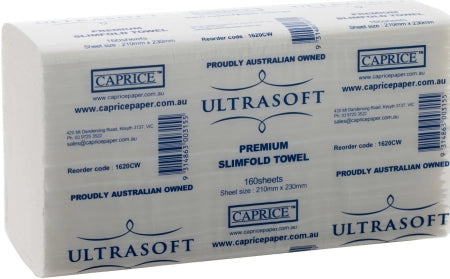 Interleafed Carton of 20 Pack Ultrasoft Slimfold Interleaved Hand Towels 23cm x 21 ...
